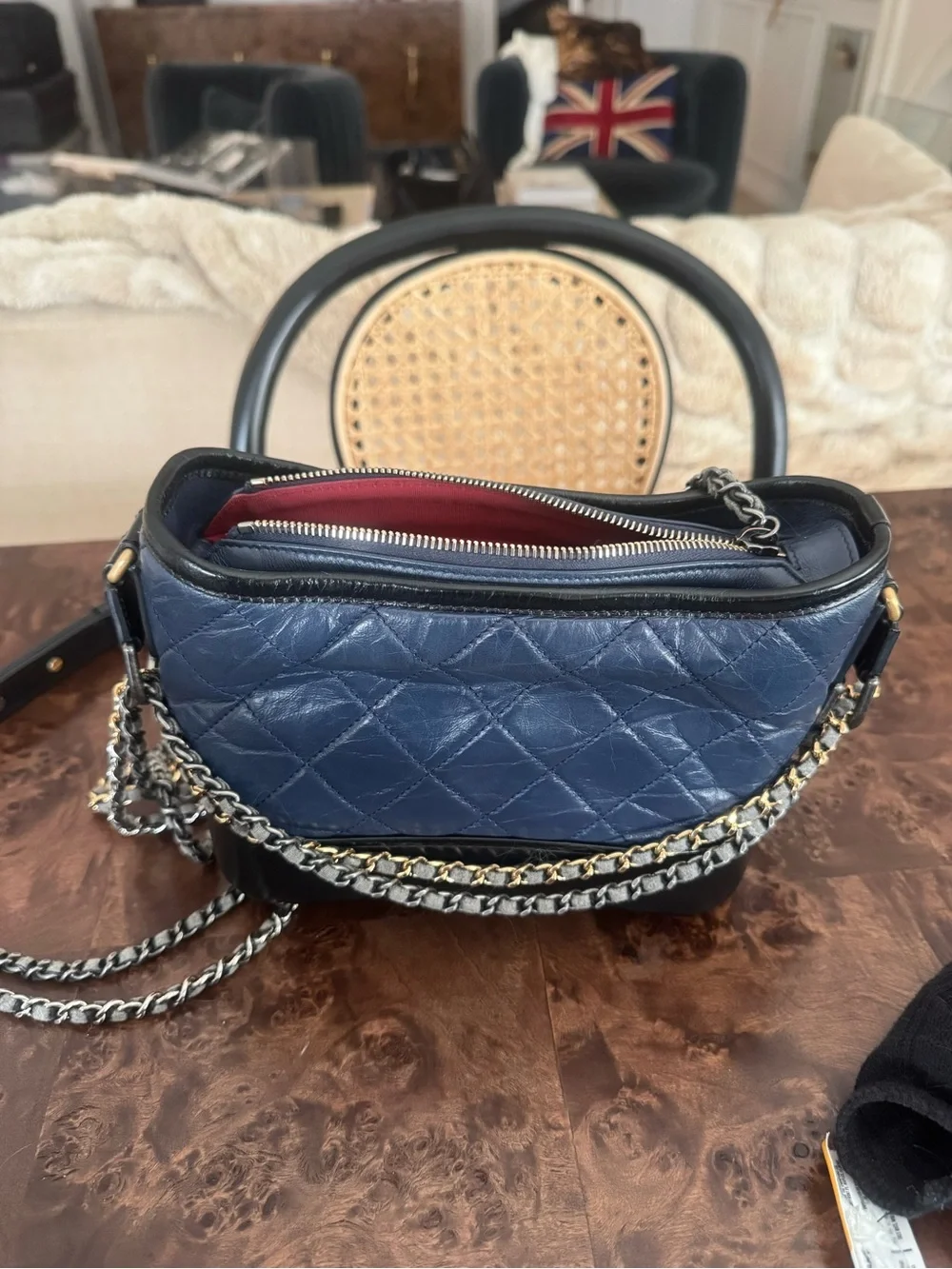 USED - Chanel Gabrielle Bag Navy and Black